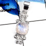 Rainbow Moonstone Cab F - SSP785-Natural Cut & Cabochon Gemstone 925 Sterling Silver Wholesale Pendant