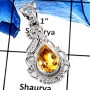Citrine Cut O - SSP781-Gorgeous Natural Cut Gemstone Designer Pendant 925 Sterling Silver