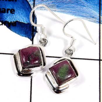 Ruby Zosite A - SDE675-Natural Gemstones Light Weight Designer Earrings 925 Sterling Silver Ruby Zosite A - SDE675-Natural Gemstones Light Weight Designer Earrings 925 Sterling Silver