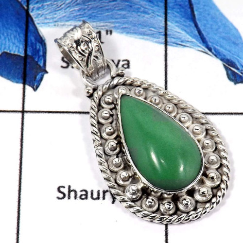 Crysophrase A - SD529-Genuine Gemstones Handmade Wholesale Designer Pendants 925 Sterling Silver