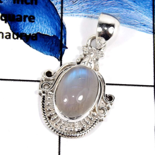 Rainbow Moonstone C - SD523-Glamorous Handmade Factory Wholesale Designer Pendants 925 Sterling Silver