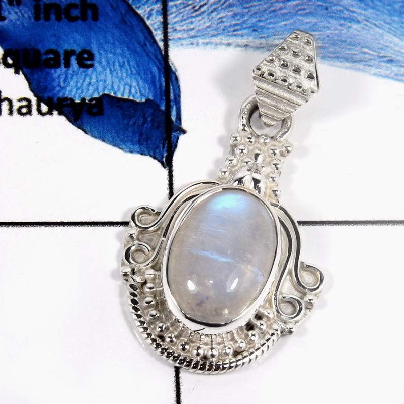 Rainbow Moonstone E - SD523-Glamorous Handmade Factory Wholesale Designer Pendants 925 Sterling Silver Rainbow Moonstone E - SD523-Glamorous Handmade Factory Wholesale Designer Pendants 925 Sterling Silver