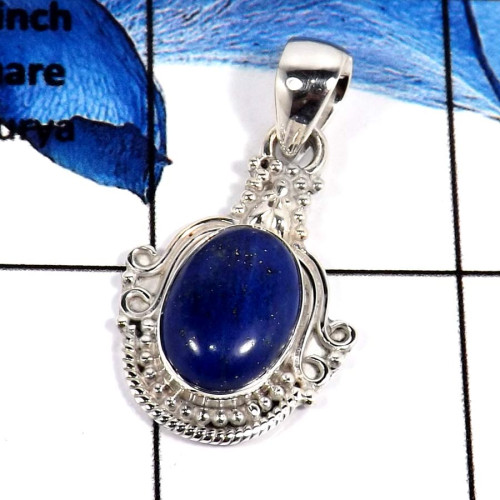 Lpais Lazuli O - SD523-Glamorous Handmade Factory Wholesale Designer Pendants 925 Sterling Silver