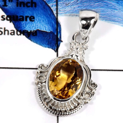 Citrine Cut C - SD522-Exclusive Faceted Cut Gemstones Designer Pendants 925 Sterling Silver Citrine Cut C - SD522-Exclusive Faceted Cut Gemstones Designer Pendants 925 Sterling Silver