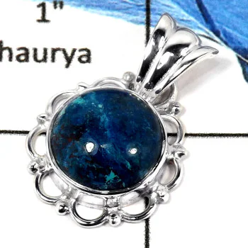 Blue Apatite Cab F - SSP774-Newly Handmade Design Cab Gemstone Pendant 925 Sterling Silver