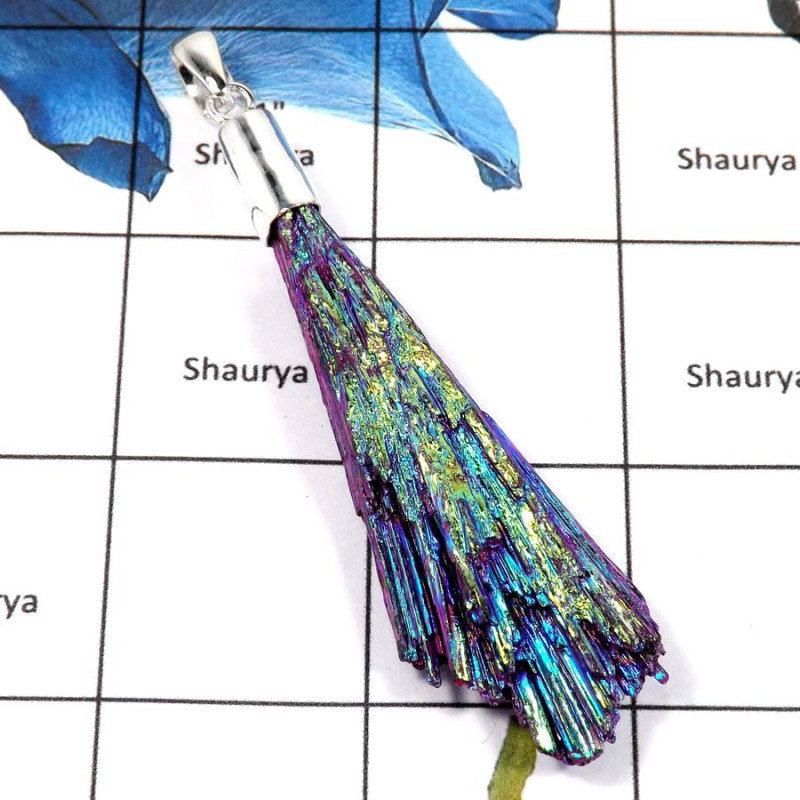 Blue titanium kyanite Druzy D - ISP633-Gorgeous Blue titanium kyanite Druzy Huge Pendant 925 Sterling Silver Blue titanium kyanite Druzy D - ISP633-Gorgeous Blue titanium kyanite Druzy Huge Pendant 925 Sterling Silver