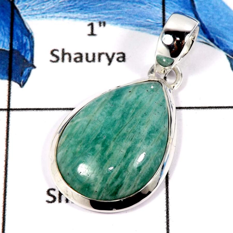 Amazonite Cab A - ISP617-Solid 925 Sterling Silver Amazonite Cab gemstone Handmade Pendant Amazonite Cab A - ISP617-Solid 925 Sterling Silver Amazonite Cab gemstone Handmade Pendant