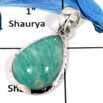 Amazonite Cab O - ISP617-Solid 925 Sterling Silver Amazonite Cab gemstone Handmade Pendant Amazonite Cab O - ISP617-Solid 925 Sterling Silver Amazonite Cab gemstone Handmade Pendant