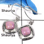 Phosphosiderite Cab C - SPE802-Natural Phosphosiderite Cabochon Stone Plain Setting Earrings 925 Sterling Silver