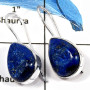 Lapis Druzy O - SPE792-Indian Company Made Blue Lazuli Lapis Druzy Earrings 925 Sterling Silver