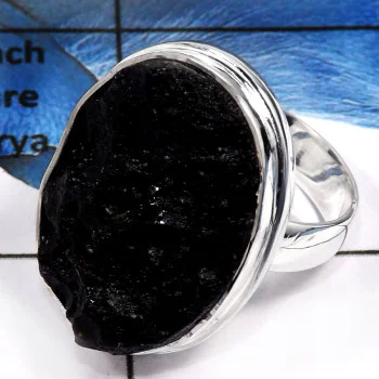 Tectite Druzy E - PSR761-Stunning Black Tectite Druzy Solid 925 Silver Plain Setting Rings Tectite Druzy E - PSR761-Stunning Black Tectite Druzy Solid 925 Silver Plain Setting Rings