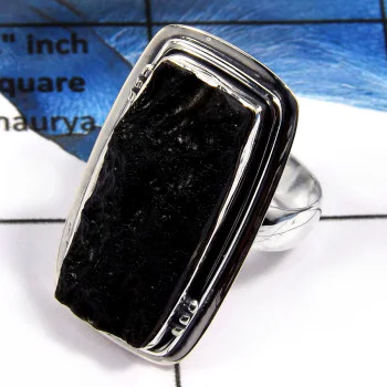 Tectite Druzy G - PSR761-Stunning Black Tectite Druzy Solid 925 Silver Plain Setting Rings Tectite Druzy G - PSR761-Stunning Black Tectite Druzy Solid 925 Silver Plain Setting Rings