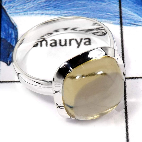 Lemon Quartz Cab A - PSR757-Awesome Lemon Quartz Cab Gemstone Ring 925 Silver Plain Setting Lemon Quartz Cab A - PSR757-Awesome Lemon Quartz Cab Gemstone Ring 925 Silver Plain Setting