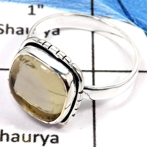 Lemon Quartz Cab B - PSR757-Awesome Lemon Quartz Cab Gemstone Ring 925 Silver Plain Setting Lemon Quartz Cab B - PSR757-Awesome Lemon Quartz Cab Gemstone Ring 925 Silver Plain Setting