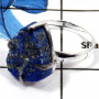 Lapis Druzy D - SPR951-Solid 925 Sterling Silver Prong Setting Rings Natural Blue Lazuli Lapis Druzy