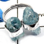Aquamarine Rough I - PSR745-Natural Aquamarine Rough Plain Setting Wholesale Rings 925 Sterling Silver