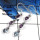 Amethyst & Blue Topaz Cut A - SPE787-Plain Setting 925 Silver Semiprecious Cab & Cut Stone Dangle Earrings