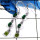 Malachite Cab & Peridot Cut C - SPE786-Party Wear Cab & Cut Gemstone Long Earrings Solid 925 Silver Plain Setting
