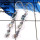 Blue Topaz Cut & Rainbow Moonstone Cab D - SPE786-Party Wear Cab & Cut Gemstone Long Earrings Solid 925 Silver Plain Setting