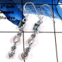 Blue Topaz Cut & Rainbow Moonstone Cab D - SPE786-Party Wear Cab & Cut Gemstone Long Earrings Solid 925 Silver Plain Setting