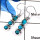 Blue Copper Turquoise & Tibet Turquoise Cab D - SPE785-Indian Factory Made Solid 925 Silver Plain Cab & Cut Gemstone Earrings
