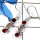 Garnet Cut & Rose Quartz Cab I - SPE785-Indian Factory Made Solid 925 Silver Plain Cab & Cut Gemstone Earrings