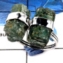 Green Kyanite Rough Stone B - PSR743-Solid 925 Silver Plain Setting Natural Green Kyanite Rough Stone Ring