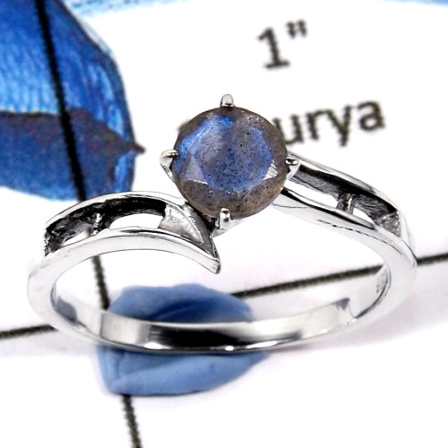 Labradorite Cut D - SCR804-Natural Cut Gemstone 925 Sterling Silver Wholesale Casting Rings