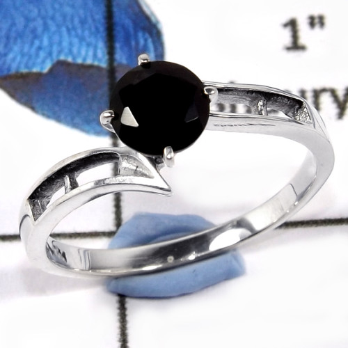 Black Onyx Cut E - SCR804-Natural Cut Gemstone 925 Sterling Silver Wholesale Casting Rings