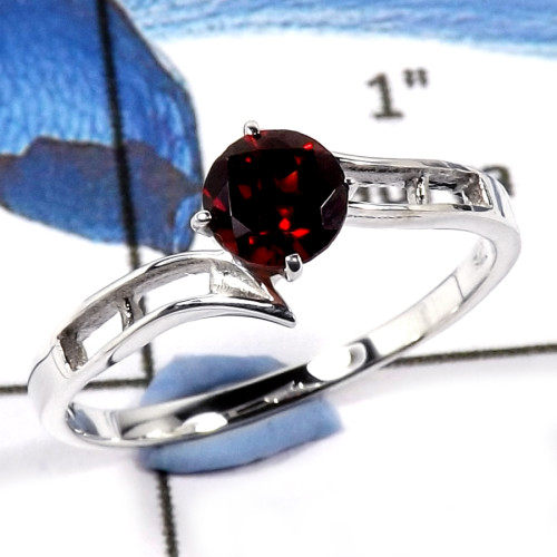 Garnet Cut G - SCR804-Natural Cut Gemstone 925 Sterling Silver Wholesale Casting Rings