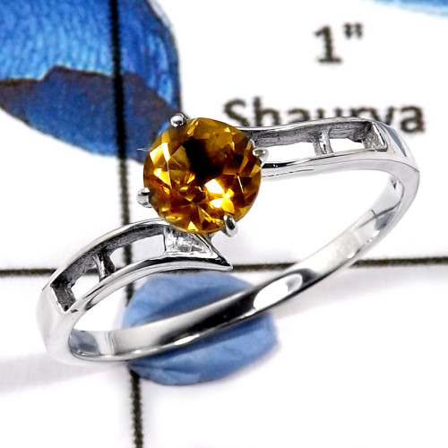 Citrine Cut H - SCR804-Natural Cut Gemstone 925 Sterling Silver Wholesale Casting Rings