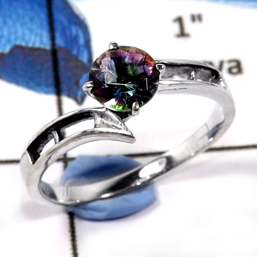 Mystic Cut O - SCR804-Natural Cut Gemstone 925 Sterling Silver Wholesale Casting Rings