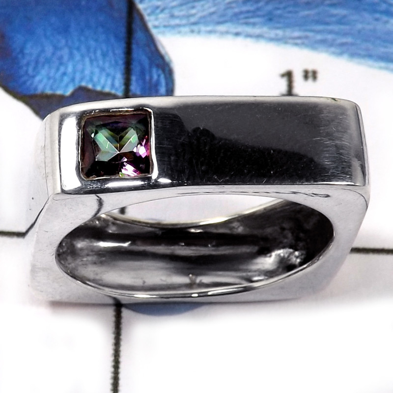 Mystic Cut A - SCR801-Solid 925 Sterling Silver Party Look Cut Gemstone Casting Ring