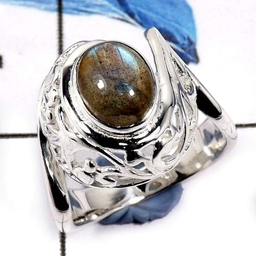 Labradorite Cab F - SCR795-925 Sterling Silver Gorgeous Cab Gemstone Casting Design Ring Labradorite Cab F - SCR795-925 Sterling Silver Gorgeous Cab Gemstone Casting Design Ring