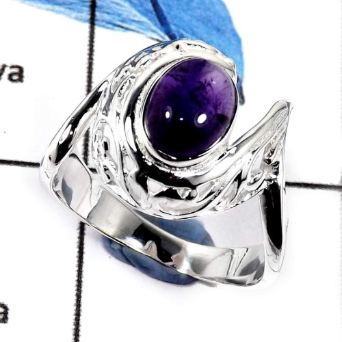 Amethyst Cab H - SCR795-925 Sterling Silver Gorgeous Cab Gemstone Casting Design Ring Amethyst Cab H - SCR795-925 Sterling Silver Gorgeous Cab Gemstone Casting Design Ring