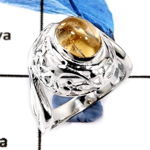 Citrine Cab I - SCR795-925 Sterling Silver Gorgeous Cab Gemstone Casting Design Ring Citrine Cab I - SCR795-925 Sterling Silver Gorgeous Cab Gemstone Casting Design Ring