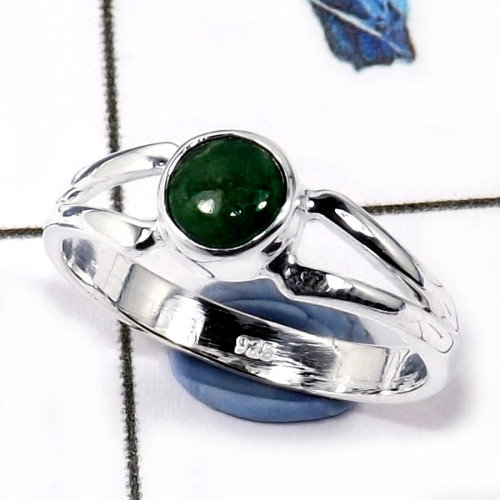Moss Agate Cab A - CMJ839-Amazing Cabochon Gems 925 Sterling Silver Light Weight Ring