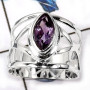 Amethyst Cut H - CMJ838-Party Look Semiprecious Cut Gemstone 925 Sterling Silver Ring