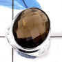 Smokey Cut I - CMJ838-Party Look Semiprecious Cut Gemstone 925 Sterling Silver Ring