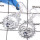 Blue Topaz Cut E - CES941-Solid 925 Sterling Silver Cut Semiprecious Gemstone Casting Earrings