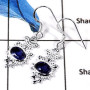 Iolite Cut K - CES940-Natural Cab & Cut Gemstone Casting Earrings 925 Sterling Silver