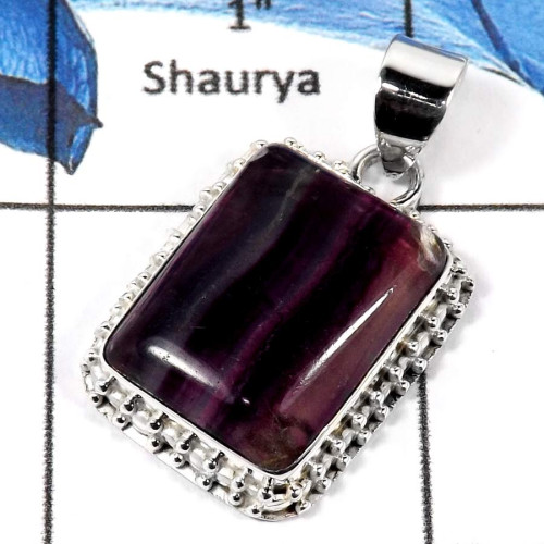 Fluorite Cab F - SD518-Party Wear Cabochon Gemstone Designer Pendant 925 Sterling Silver