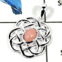 Pink Opal Cab C - CSP922-Gorgeous Semiprecious Cab Gemstone Celtic Design 925 Silver Pendant