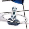 Blue Topaz Cut H - SFJ893-Solid 925 Sterling Silver Cab & Cut Gemstone Light Weight Ring