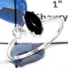 Black Onyx Cab & Crystal Cut E - SFJ892-Party Wear Semiprecious Cab Gemstone Light Weight Ring 925 Sterling Silver