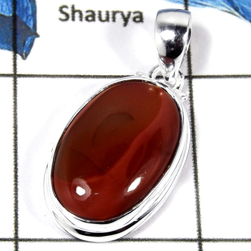 Mookaite Cab A - ISP611-Solid 925 Sterling Silver Natural Mookaite Gemstone Plain Setting Pendant