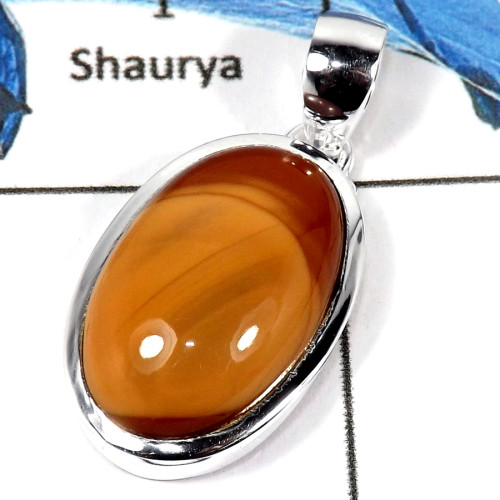 Mookaite Cab B - ISP611-Solid 925 Sterling Silver Natural Mookaite Gemstone Plain Setting Pendant