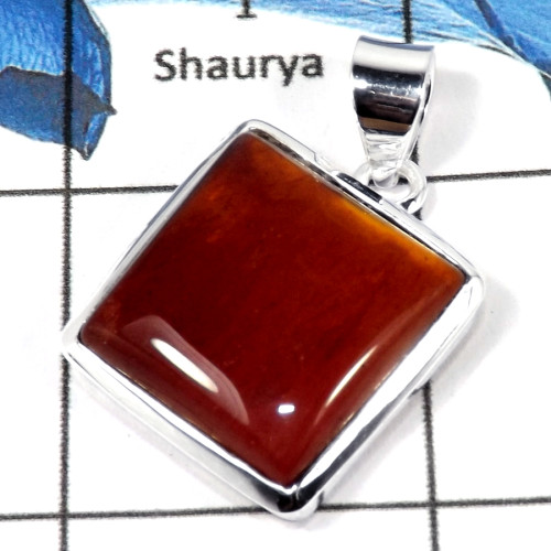 Mookaite Cab C - ISP611-Solid 925 Sterling Silver Natural Mookaite Gemstone Plain Setting Pendant