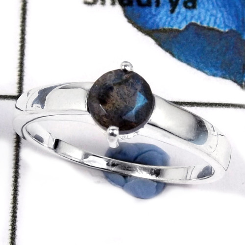 Labradorite Cut A - CMJ804-Handmade Design Cut Gemstone Solid 925 Sterling Silver Ring