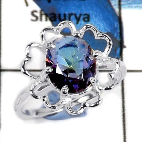 Mystic Cut H - CMJ804-Handmade Design Cut Gemstone Solid 925 Sterling Silver Ring